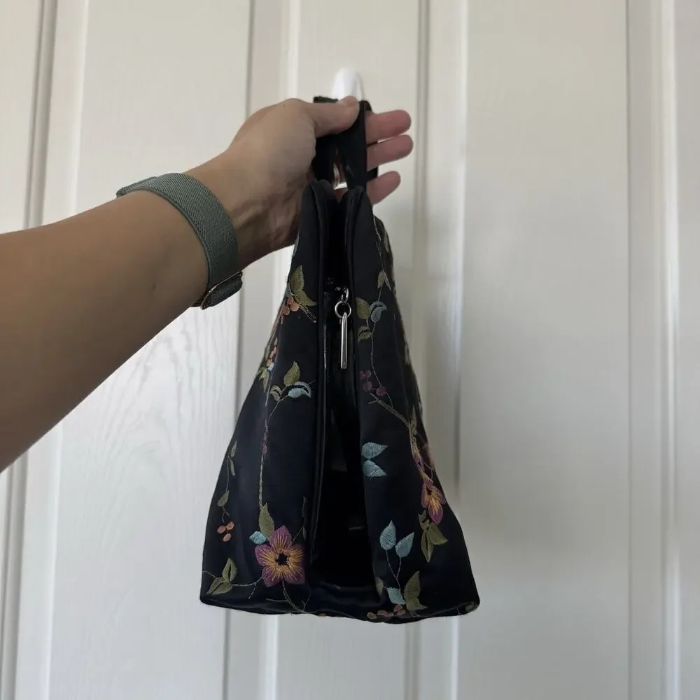 Vintage Neiman Marcus Collection Embroidered Travel Toiletry Bag Make Up Case